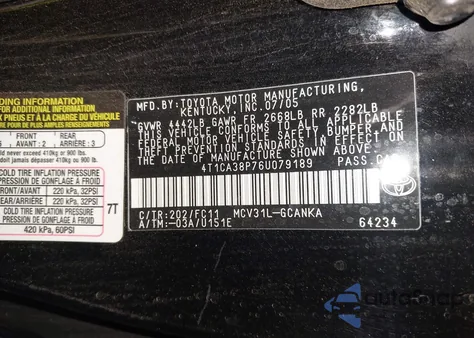 2006 Toyota Camry Solara Se Sport V6 from USA, damaged, VIN 4T1CA38P76U079189